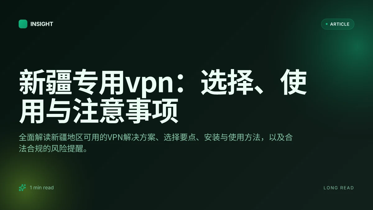 新疆专用VPN：选择、使用与注意事项